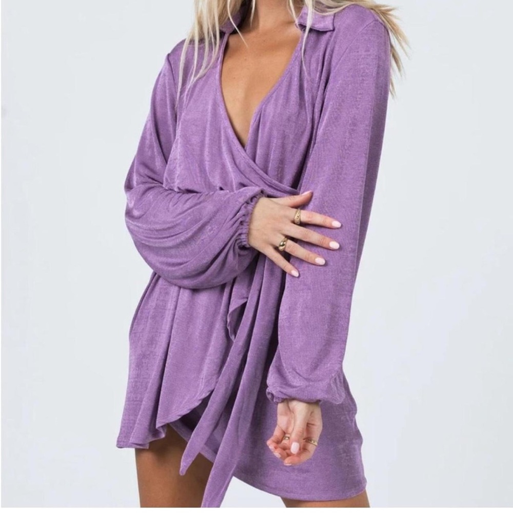 Princess Polly Lavender Wrap Dress